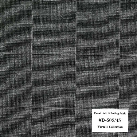 D-505/45 Vercelli V9 - Vải Suit 95% Wool - Xám Caro